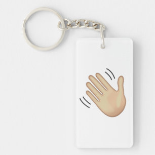 Waving Hand Sign - Emoji Key Ring