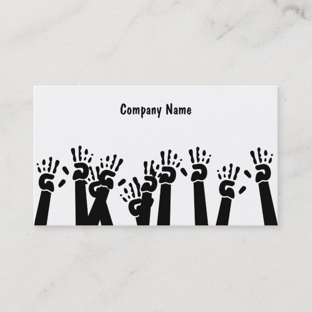 Waving Hands, Company Name Business Card (Front)