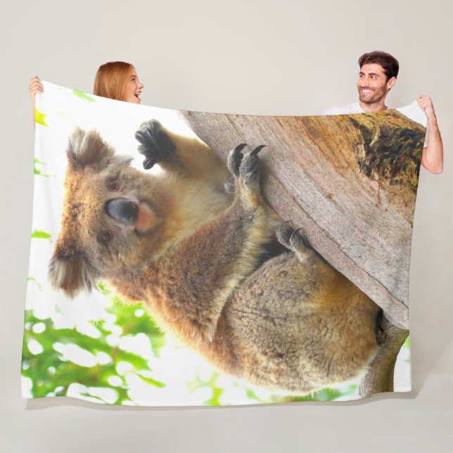 WAVING KOALA FLEECE BLANKET (In Situ)