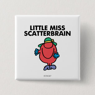 Waving Little Miss Scatterbrain 15 Cm Square Badge
