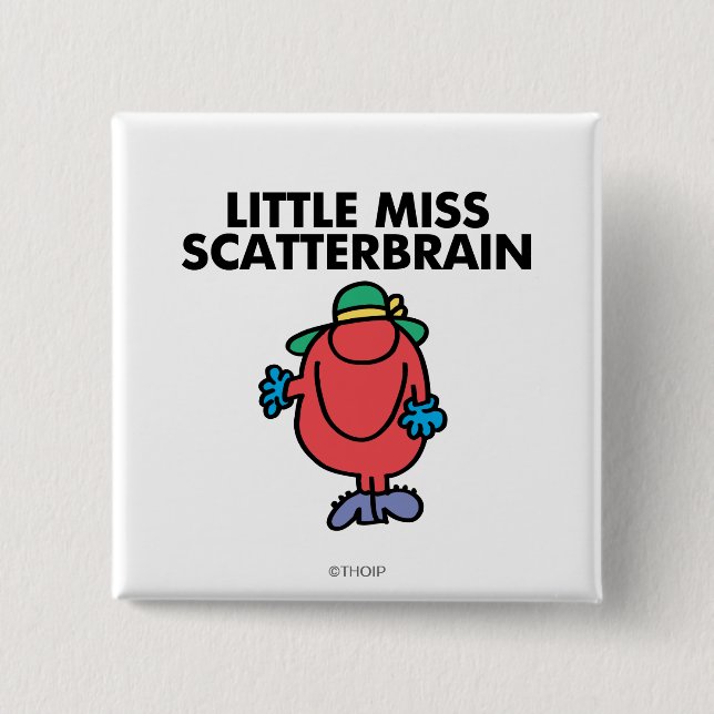 Waving Little Miss Scatterbrain 15 Cm Square Badge (Front)