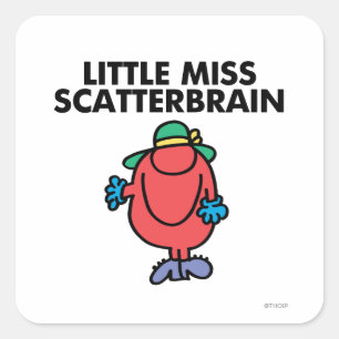 Waving Little Miss Scatterbrain Square Sticker