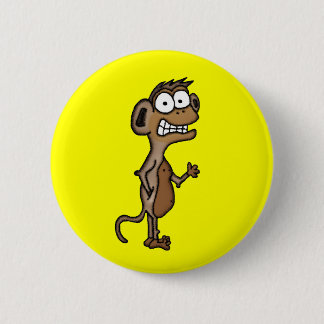 Waving Monkey 6 Cm Round Badge