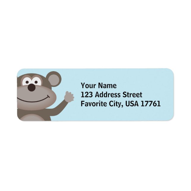 Waving Monkey Address Labels (Front)