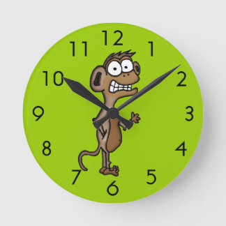 Waving Monkey Round Clock