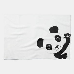 Waving Panda Tea Towel
