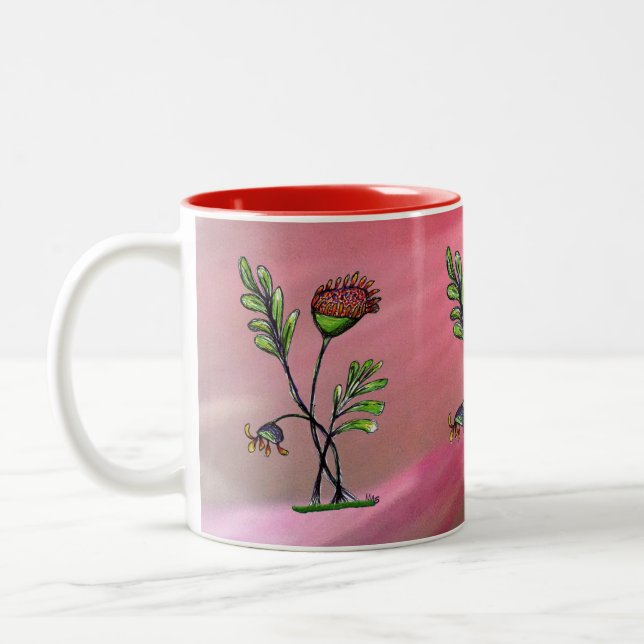 Waving Plant Two-Tone Coffee Mug (Left)