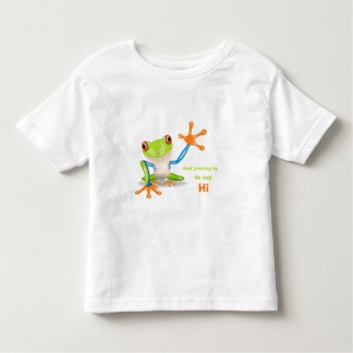 Waving red eyed tree frog toddler shirt