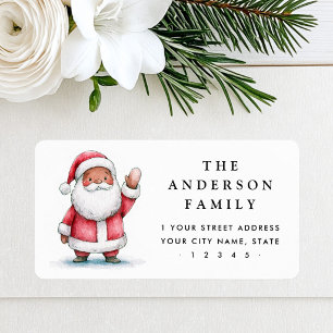 Waving Santa Christmas return address Label