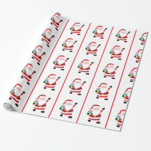 Waving Santa Claus Gift Wrap