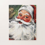 Waving Santa Claus Jigsaw Puzzle<br><div class="desc">A beautiful vintage puzzle featuring a waving Santa Claus.</div>