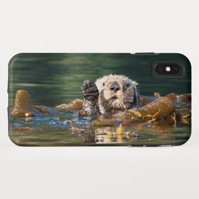 Waving Sea Otter Case-Mate iPhone Case (Back (Horizontal))