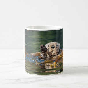 Waving Sea Otter Coffee Mug