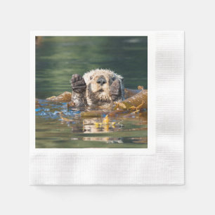 Waving Sea Otter Napkin