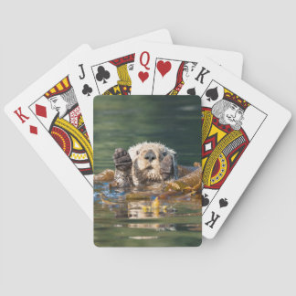 Waving Sea Otter Playing Cards