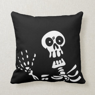 Waving Skeleton Halloween Cushion