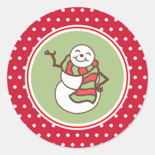 Waving Snowman Christmas Stickers
