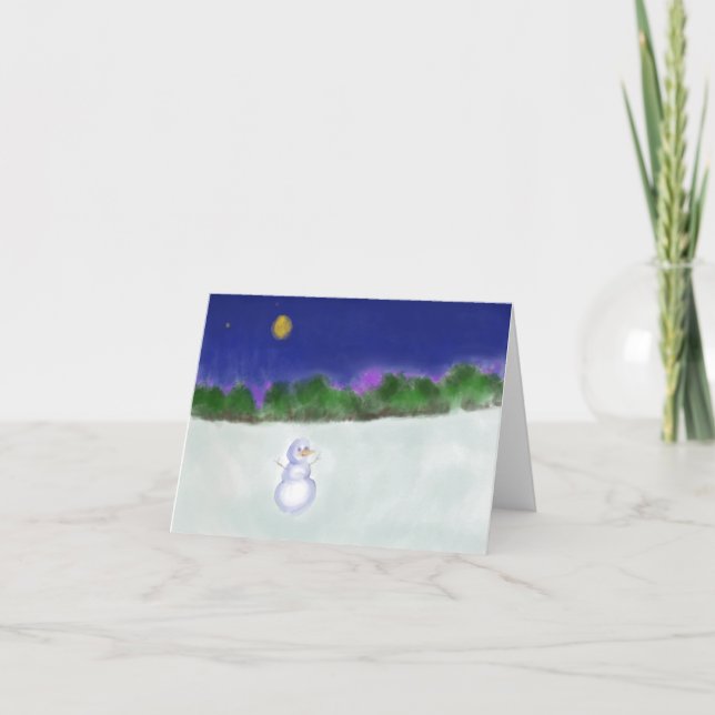 Waving Snowman Holiday Card (Front)