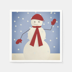 Waving Snowman Napkin