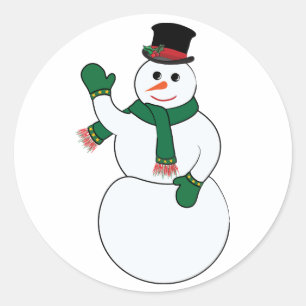 Waving Snowman Stickers