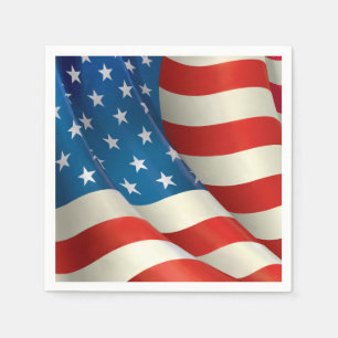 Waving U.S. Flag Patriotic Symbol of America Napkin