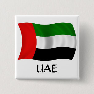 Waving UAE Flag 15 Cm Square Badge