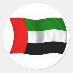 Waving UAE Flag Classic Round Sticker