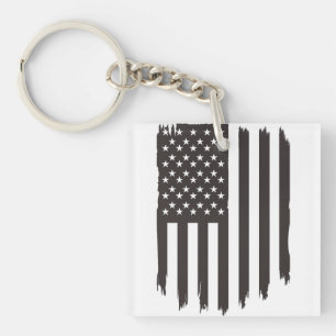 Waving United States National Flag Key Ring