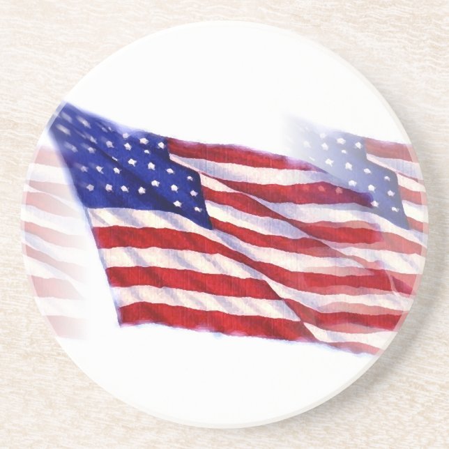 Waving US Flag Coaster (Front)