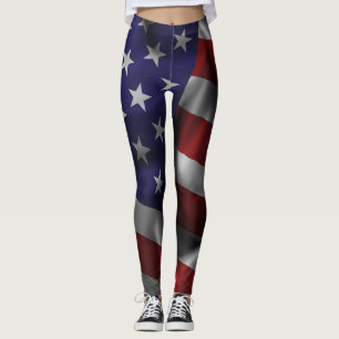 Waving USA Flag Leggings