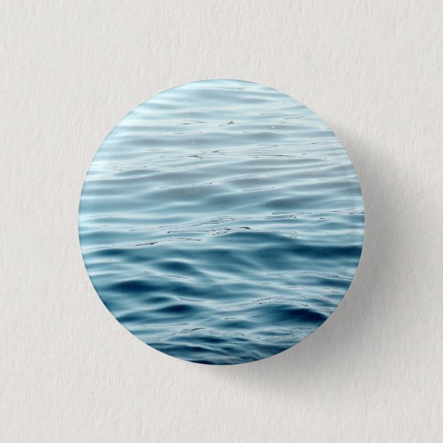 Waving water 3 cm round badge (Front)