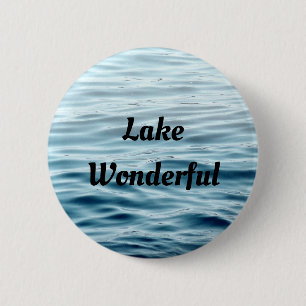 Waving Water With Your Lake Name 6 Cm Round Badge