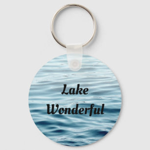 Waving Water With Your Lake Name Key Ring