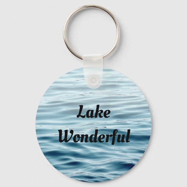 Waving Water With Your Lake Name Key Ring (Front)