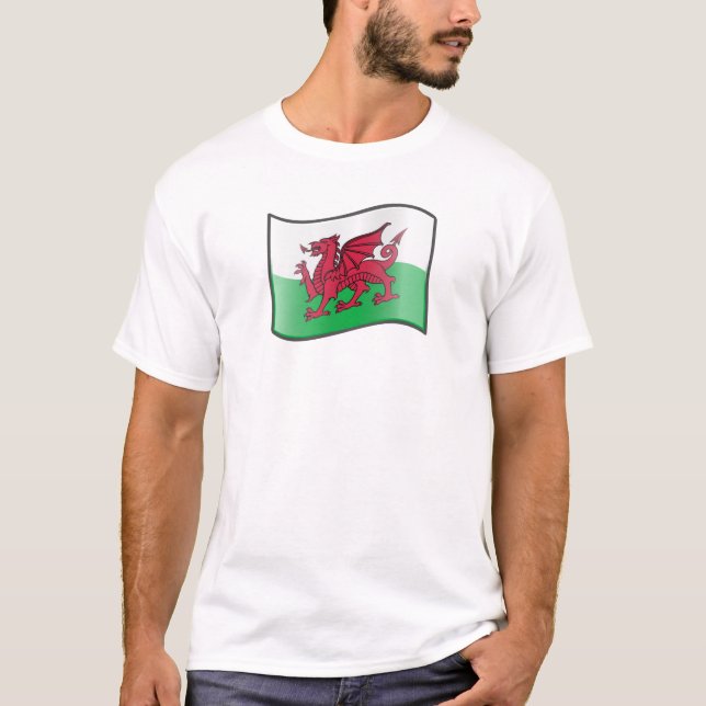 Waving Welsh Flag T-Shirt  (Front)