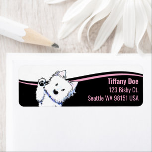 Waving Westie Swoosh Address Label Return Address Label