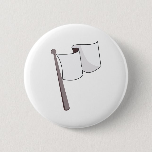 Waving White Flag 6 Cm Round Badge (Front)