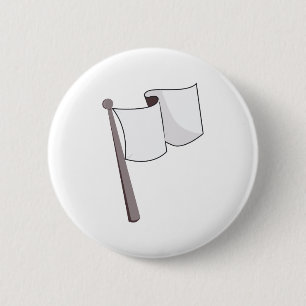 Waving White Flag 6 Cm Round Badge