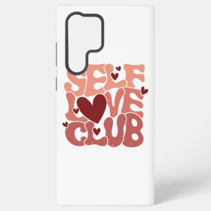 Wavy 70s Font "Self Love Club" Hearts Samsung Galaxy Case