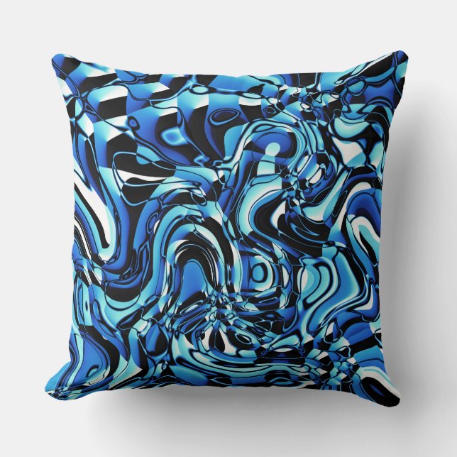 Wavy Abstract 270321 - 02 Blue Cushion (Front)