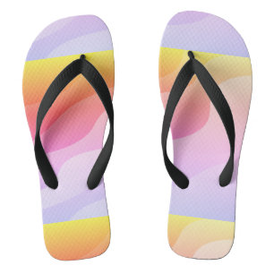 Wavy Abstract Shapes Bright Coloured Thongs