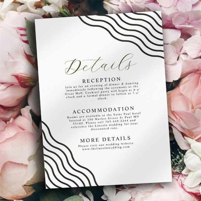 Wavy Abstract Wedding Details Enclosure Card (Creator Uploaded)