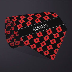 Wavy Albania Flag Pattern Tie
