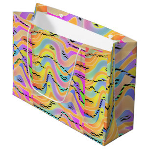 Wavy Allover Multicolor Large Gift Bag