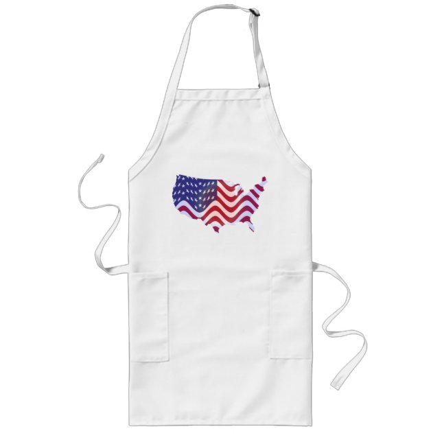 WAVY AMERICAN FLAG LONG APRON (Front)