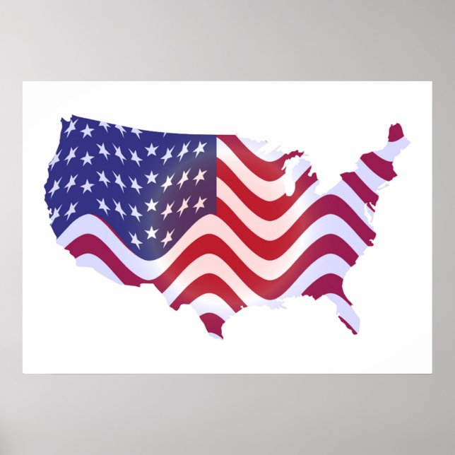 WAVY AMERICAN FLAG POSTER (Front)