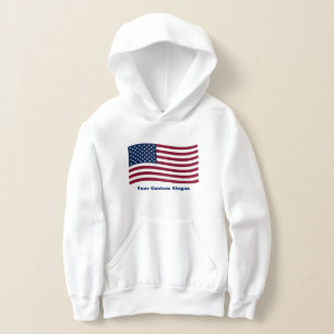 Wavy American Flag (with your custom slogan)