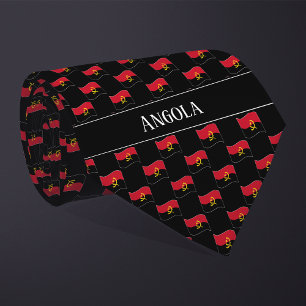 Wavy Angola Flag Pattern Tie
