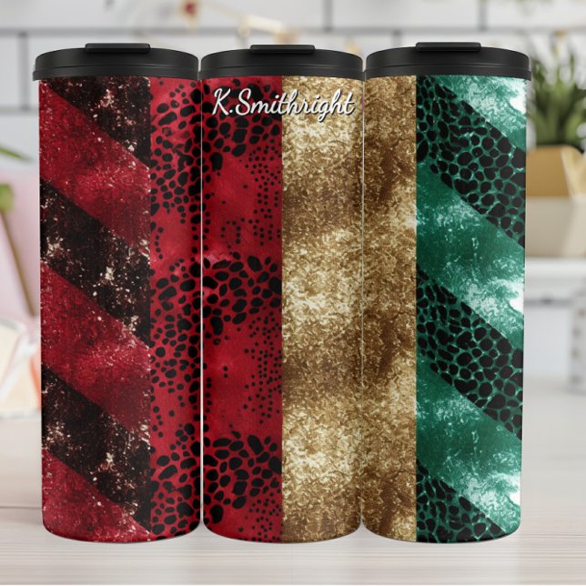 Wavy Animal Print Textured Design Thermal Tumbler (Creator Uploaded)