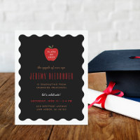 Wavy Apple Preschool Graduation Party Invitation